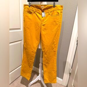 Jcrew NWT Matchstick Stretch Vintage Cord, Size 32R, Gold